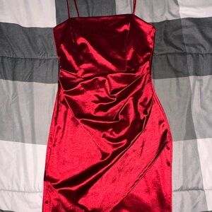 Elegant Red Satin Dress